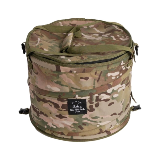 Bolsa de basura plegable para acampar con cierre de clavos, organizador y reciclable. camuflaje verde