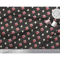 thumbnail image 3 of Soimoi Black Rayon Fabric Hut & Dots Printed Fabric 1 Yard 42 Inch Wide, 3 of 3