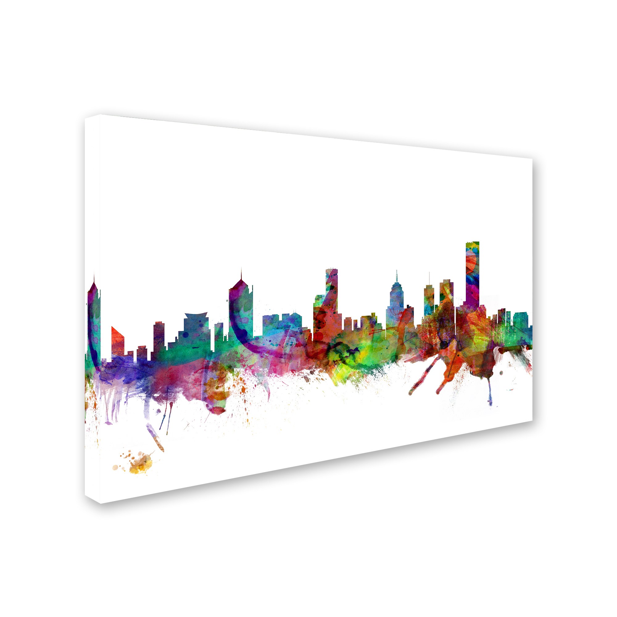 Trademark Fine Art "Melbourne Skyline" Canvas Art by Michael Tompsett