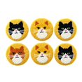 thumbnail image 1 of Punch Needle Kit for Beginners, Cat Pattern Punch Needle Kit with Yarns Embroidery Hoop Instruction, DIY Set of 6 Punchs Needles Cat Coasters Kits, 1 of 8