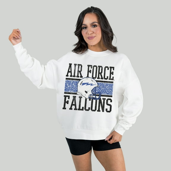 Women's Gameday Couture White Air Force Falcons Fair Catch Pullover Sweatshirt