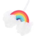 thumbnail image 1 of Esponjas de baño Bola de baño de arco iris Esponja de lufa de ducha Depurador corporal de dibujos animados Malla de ducha Jabón corporal Puff para niños 15 * 23 cm colores del arco iris blanco, 1 of 5