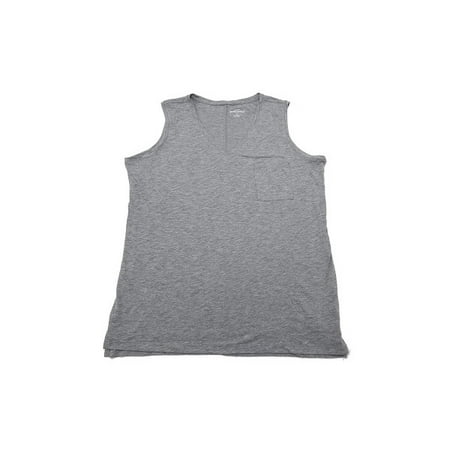 Chest Pocket Lightweight Pullover - Eddie Bauer Womens Size X-Large Lightweight V-Neck Chest Pocket Tanks, Heather Charcoal