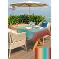 thumbnail image 5 of Outdoor Tablecloth with Umbrella Hole for Patio/Picnic/Party/Camping, Yellow Green Orange Ombre Waterproof Table Cloth Rectangle Table Cover Washable, Modern Art Abstract Aesthetics (52"x 70"), 5 of 8