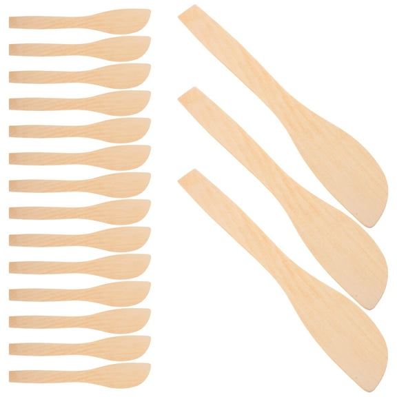 20PCS Wooden Spoons for Ice Cream Spreading Tasting Small Dessert Butter and Cheese Spreaders