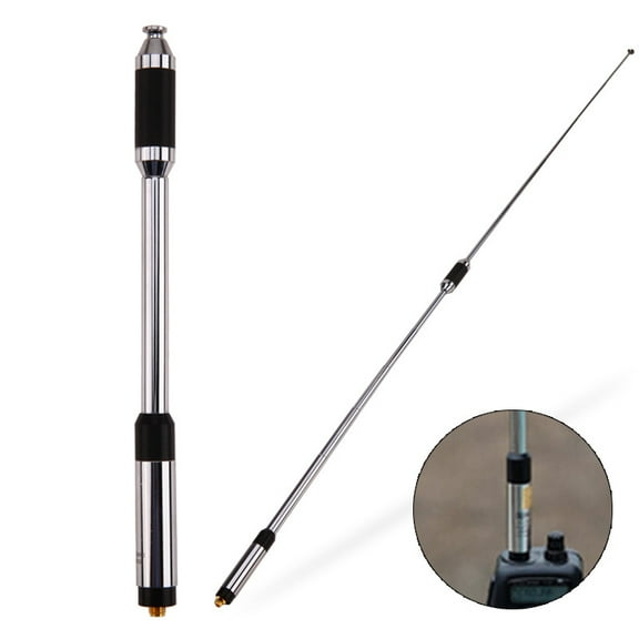 RH770 SMA-Female Telescopic Handheld Ham Radio Antenna 2m 70cm VHF UHF Replacement Extendable Antenna High Gain fit Kenwood TK-360 TK-370 TK-3200 Walkie Talkie