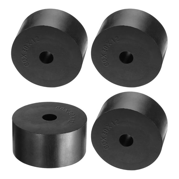 4 Packs Rubber Spacers 60mm OD, 12mm ID, 30mm Height Round Anti Vibration Spacer Thick Rubber Washers