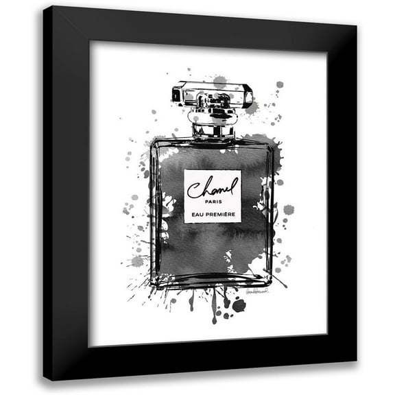 Greenwood, Amanda 12x14 Black Modern Framed Museum Art Print Titled - Black Inky Perfume in Black