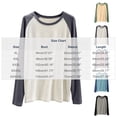 thumbnail image 6 of Aezemi Women Loose Fit Pajama Shirts Round Neck Long Sleeve Comfy Color Blocks Undershirts Lightweight Soft Casual Home Sleep Tops 3XL, 6 of 6