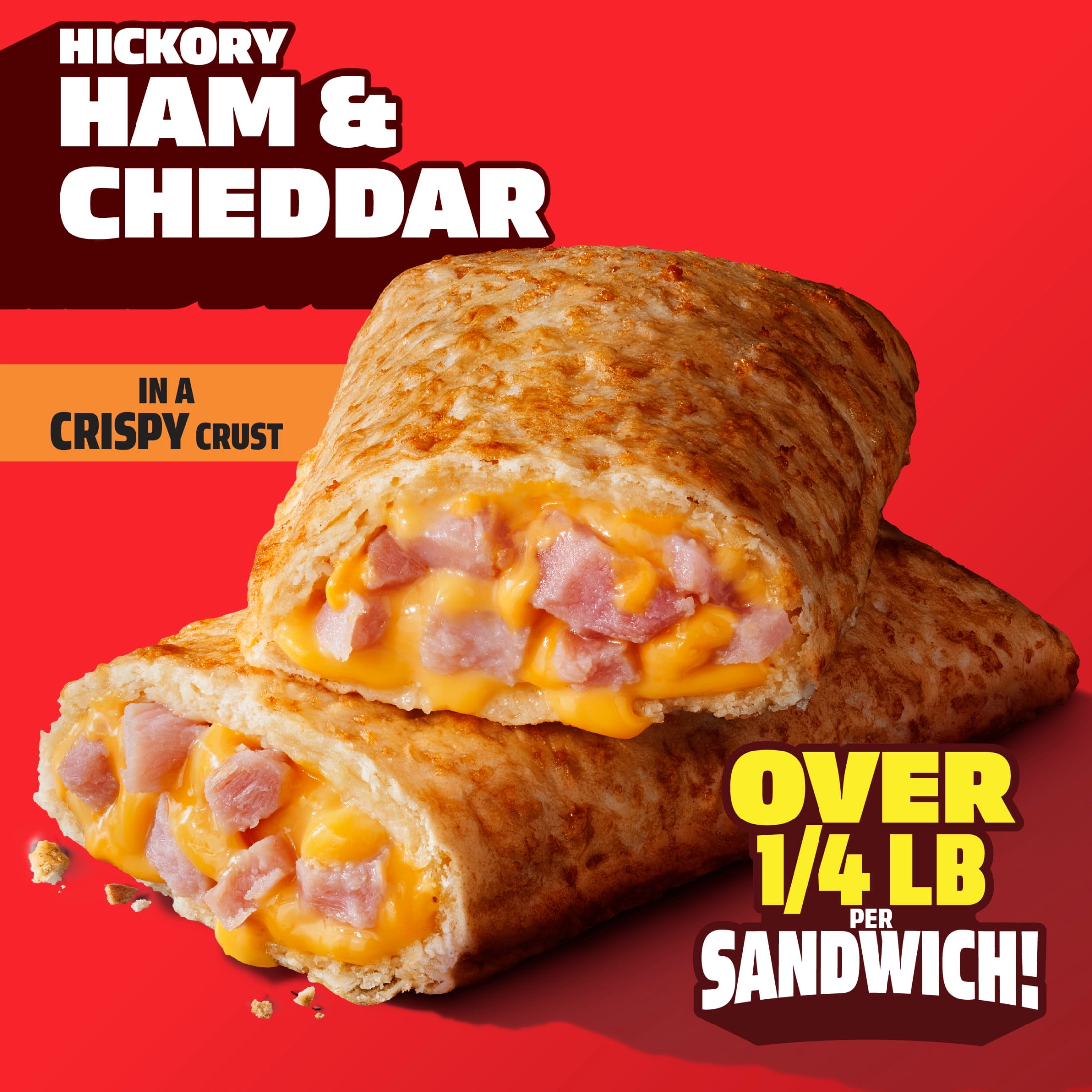 Hot Pockets Frozen Sandwich Hickory Ham and Cheddar Snacks, 54 oz, 12 ct