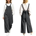 thumbnail image 2 of Taqqpue Women's Corduroy Overalls Wide Leg Oversize Jumpsuit Adjustable Straps Loose Casual Long Pants with Pockets Vintage Streetwear Fashion Outfit for Women Size S-XXXL, 2 of 8