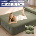 thumbnail image 4 of Timbernest 78.7" Sleeper Sofa, 2-in-1 Convertible Sofa Bed, 3-Seater Corduroy Cloud Couch with 3 Pillows for Small Spaces, Apartments and Bedrooms, Green, 4 of 14