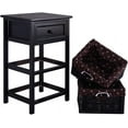 thumbnail image 7 of Gymax 3-Tiers 1-Drawer Black Nightstand Bedroom Storage Wood 2 Baskets, 7 of 7