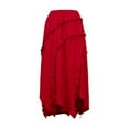 thumbnail image 3 of 2025 Spring And Summer Leisure Holiday Wind Solid Color Lace Lace Up Waist Mid Length Skirt Woman Skirt Cover up Pencil Skirt for Women Shorts to Wear under Skirts Silk Skirts for Women Trailer, 3 of 5