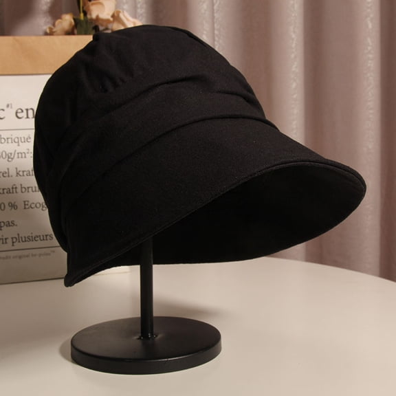SikaFu Spring And Summer Thin Breathable Cotton And Linen Pleated Fisherman Hat, Version Trendy And Versatile Belle Octagonal Hat, Sun Shading Duckbill Hat