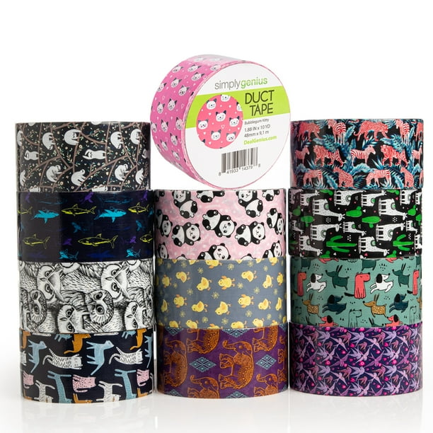 Simply Genius (12 Pack) Patterned Colored Duct Tape Variety Pack