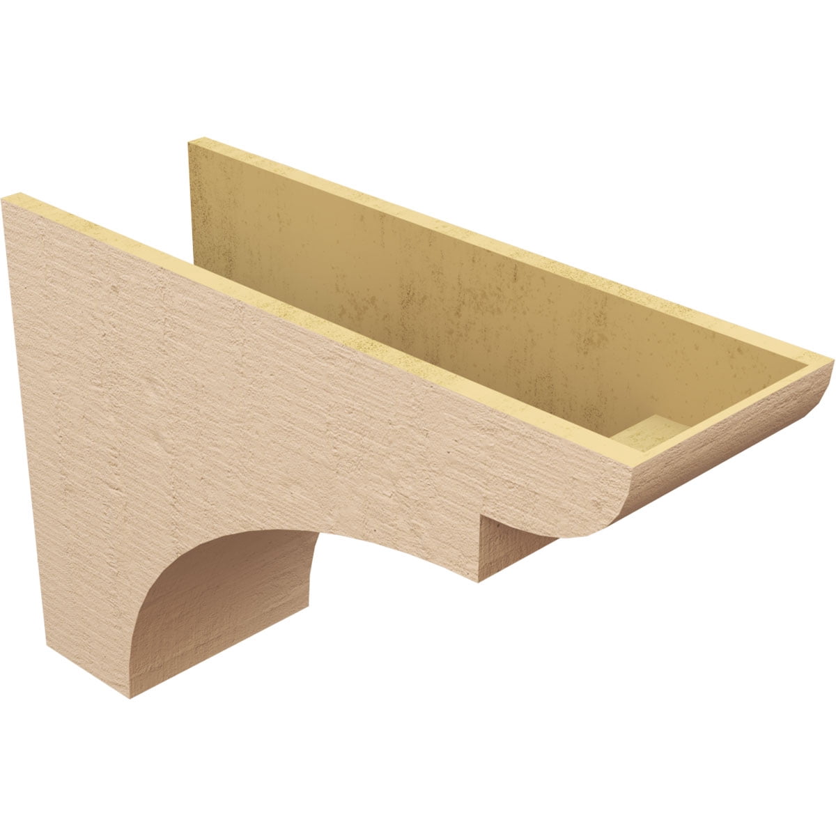11"W x 33"D x 22"H Classic Yorktown Rough Cedar Woodgrain TimberThane Corbel, Primed Tan