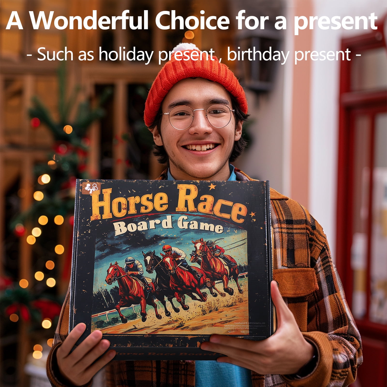 Grhonior Horse Race Board Game Foldable Portable 11 Luxury Metal Horses Suitable for Family Gatherings