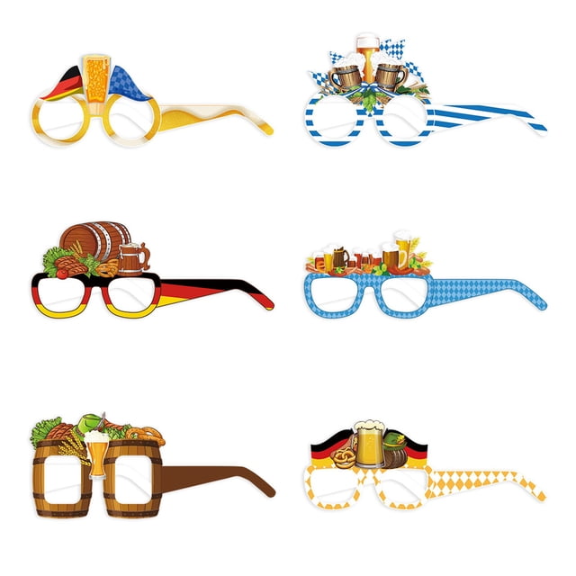 Oktoberfest Themed Party Funny Glasses - Paper Photo Props, Humorous Whimsical Design, Disposable, Encourages Interaction, Festive Accessory