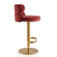 thumbnail image 3 of LUXMOD Bar Stools Modern Adjustable BarStools in Velvet Fabric Counter Height Stools Back Bar Chairs 360° Swivel Stool, 3 of 7