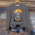 thumbnail image 4 of Craaazy Halloween Sweatshirt Long Sleeved Crewneck Shirts Halloween Spooky Season Ghost Print Tops Halloween Pullover Gifts For Women, 4 of 6