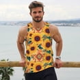 thumbnail image 6 of Logiee Bohemian Sunflower Print Men's Workout Tank Top,Quick Dry Workout Tank Top,Gym Muscle Tee,Fitness Bodybuilding Sleeveless T Shirt-4X-Large, 6 of 7