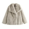 thumbnail image 7 of Pincandy Women's Faux Fur Coat Fluffy Faux Fur Jacket Long Sleeve Lapel Furry Winter Jackets Shaggy Parka Short Coat, 7 of 7
