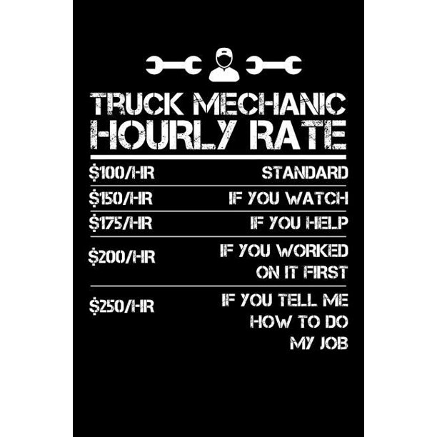 Truck Mechanic Hourly Rate Small Business Planner 6 x 9 100 page to