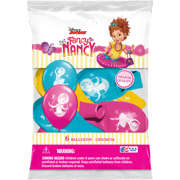Party Supplies - Pioneer Latex Balloons 6 ct 12" Disney Fancy Nancy 87540