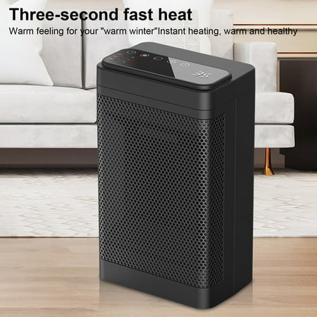 

Honrane 1 Set 1200W/1500W Space Heater with Remote Control Overheat Protection Intelligent Timing 3 Speeds Indoor Heating Silent Electric Desktop Heater