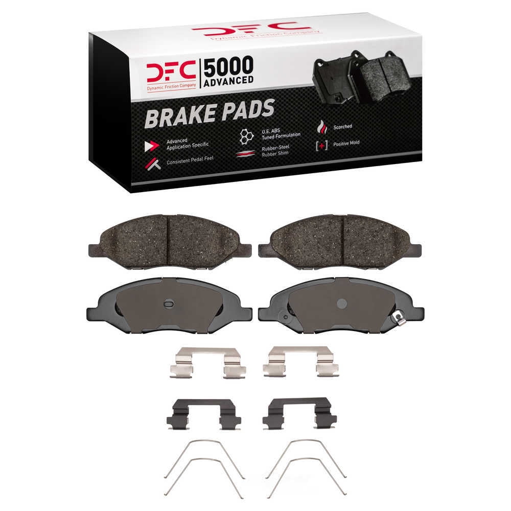 Dynamic Friction Company 1551-1345-01 DFC 5000 Advanced Brake Pads - Ceramic and Hardware Kit - OE