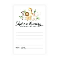 Koyal Wholesale Share a Memory Cards, Tropical Safari Animals Cards for Baby Shower, Guestbook Alternative, 52-Pk
