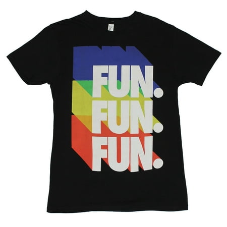 - Fun Mens T-Shirt - Fun Fun Fun Colorful Neon Name Drop Logo