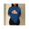 thumbnail image 1 of Playera blusa De Capybara Comiendo Helado Capibara Ropa De Mujer Chic Color Azul Talla Chica Marca Emil SaEs, 1 of 4
