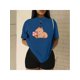 thumbnail image 1 of Playera blusa De Capybara Comiendo Helado Capibara Ropa De Mujer Chic Color Azul Talla Mediana Marca Emil SaEs, 1 of 4