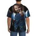 thumbnail image 3 of Lsque Chucky print Men's Cuban Collar Short Sleeve Shirt Summer Beachwear Casual Button Down Fashionable Vacation Leisure Shirt-3X-Large, 3 of 7