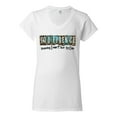 thumbnail image 2 of Wild Bobby Godfidence- Knowing I Can't But He Can Blue and Brown Cheetah Print Inspirational/Christian Women Standard V-Neck Tee, White, Large, 2 of 6