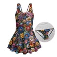 thumbnail image 6 of Uourmeti Vibrant Embroidered-Style Floral Print Girls Skirted One Piece Swimsuit - Quick Dry, Stretchy Swim Dress for Beach & Pool Vacations, 6 of 8