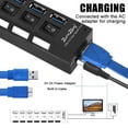 thumbnail image 7 of AYAMAYA 7-Port USB 3.0 High Speed Extension Charger Adapter with On/Off Switch & LED Light for PC/Laptop/PS4/Slim/Pro Hub, 7 of 7