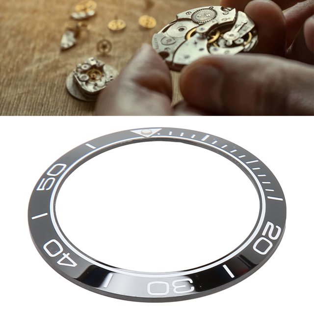 Ceramic Watch Bezel Insert, 41.5mm Clear Digit Scale , Replacement Part With Luminous Beads, Portable Design For Watchmakers