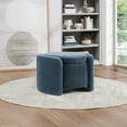 thumbnail image 2 of Sable Storage Ottoman with Mango wood Flip Top and Blue Cord Fabric, 2 of 12