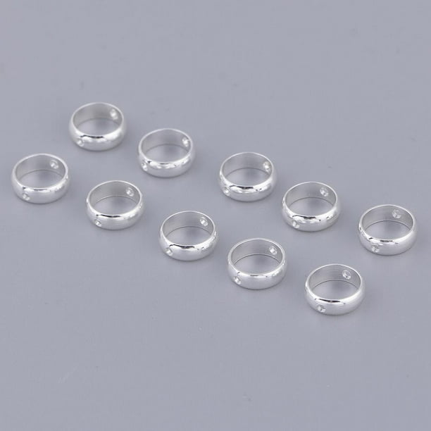 10 Unidades De Metal Espaciador Anillos Anillos Con Agujero De 1 Mm, Emparejar 1 Mm Tornillos Pasadores Y 4 Mm, 6 Mm, 7 Mm DIY Plata 8mm perfecl Anillos de cuentas de metal