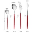 thumbnail image 2 of Trifecta Matte Silver Silverware Set 8 Piece Stainless Steel Cutlery Flatware Set, Kitchen Utensil Sets For 4, Tableware With Knife Spoons And Forks Set(Red, Set Of 8), 2 of 4
