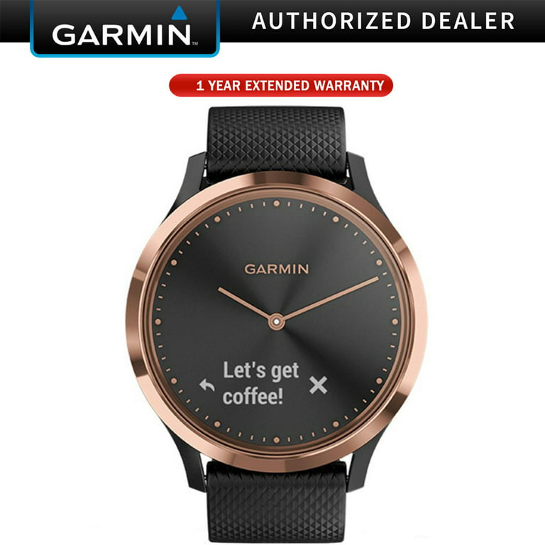 Garmin Vivomove HR,Sport Smartwatch Rose Gold with Black Silicone