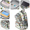 thumbnail image 4 of White Dinosaurs Volcanoes Cacti Pattern Cute School Backpack Bag with Padded Back and Adjustable Shoulder Straps 16.9 X 12.6 X 5.9 Inches, 4 of 5
