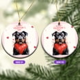 thumbnail image 2 of Happy Valentine's Day Pitbull Brings Love Heart Ceramic Round Ornament Terrier Dog Lover Home Tree Decor - 02028, 2 of 5