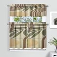 thumbnail image 2 of Modern Abstract Geometric Lines Boho Kitchen Curtain Valance 3 Piece Set Farmhouse Kitchen Curtains and Valance Set Short Curtain Sink Window Decor 36 Inch Small Window Treatment Tier 275x36 Length, 2 of 6