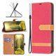 thumbnail image 4 of KAIYANG Para Xiaomimi 13C/Poco C65 4G Funda de tela vaquera con soporte de piel sintética para móvil, estilo G Xiaomi Redmi 13C 4G, color rojo, 4 of 5