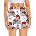 thumbnail image 3 of Picia Rabbit And Hedgehog Pattern Women's 2 in 1 Athletic Running Shorts High Waisted Workout Casual Gym Sweat Shorts with Comfy Liner Zipper Pockets-Large, 3 of 9