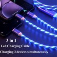 thumbnail image 4 of HLONK 3 in 1 Light up Charging Cable 6.6ft Led Flowing Charging Cable Multiple Fast Charging Cable 3.0 Fast Phone Charger Data Transfer Durable TPE Charging Cord for Micro USB Type C and, 4 of 7